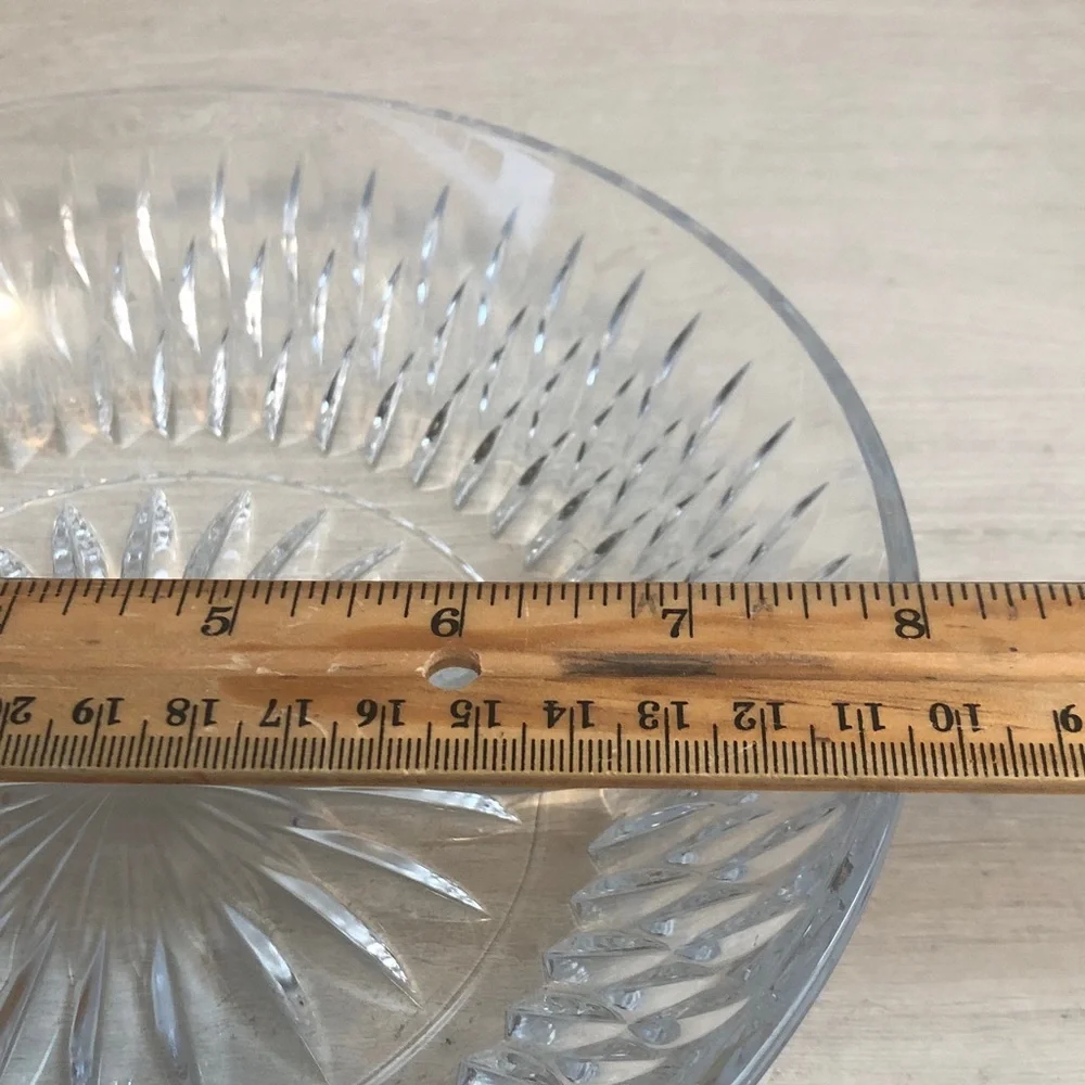 Princess House 24% lead Crystal Divided Dish Multi Storage Keys Jewelry Candy...